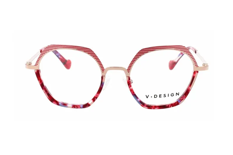 V.Design 6104_CECILE coloris RO, lunettes de vue, vue de face