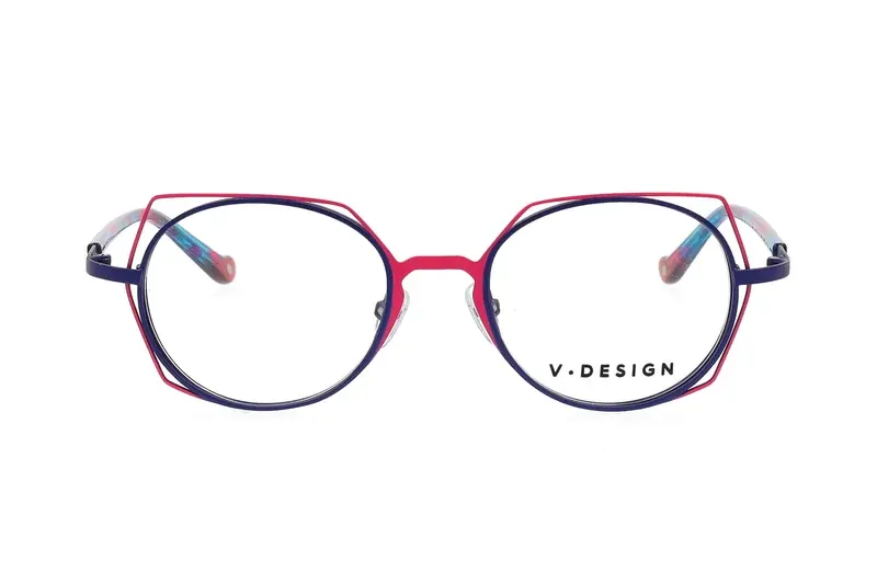 V.Design 6060_STEPHANIE coloris ROS, lunettes de vue, vue de face